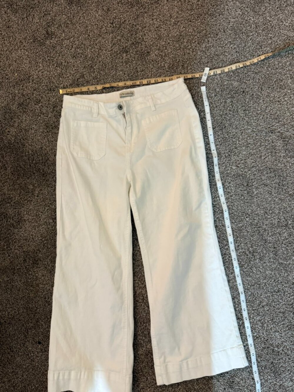 Luvamia White Wide Leg Denim Pants Size XL